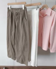 復古慵懶寬鬆落地長褲 - Image 13