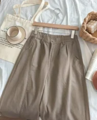 復古慵懶寬鬆落地長褲 - Image 12