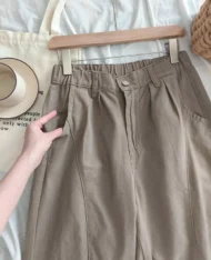 復古慵懶寬鬆落地長褲 - Image 8