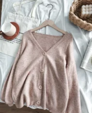 慵懶感排扣針織衫 - Image 2