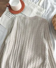 麻花排扣針織上衣 - Image 4