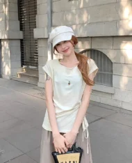 夏日風側繫帶修身上衣 - Image 8