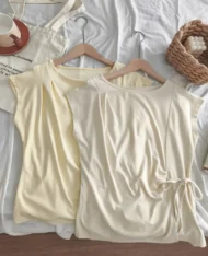 夏日風側繫帶修身上衣 - Image 13