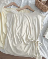 夏日風側繫帶修身上衣 - Image 11