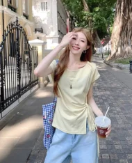 夏日風側繫帶修身上衣 - Image 6