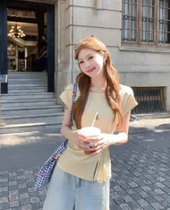 夏日風側繫帶修身上衣