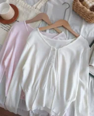 溫柔女孩繫帶針織上衣 - Image 8