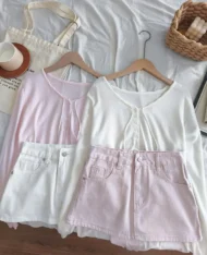 溫柔女孩繫帶針織上衣 - Image 6