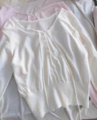 溫柔女孩繫帶針織上衣 - Image 12