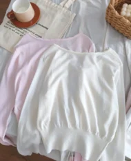 溫柔女孩繫帶針織上衣 - Image 14