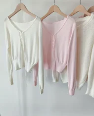 溫柔女孩繫帶針織上衣 - Image 17