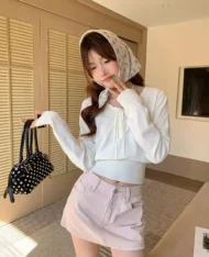 溫柔女孩繫帶針織上衣 - Image 3