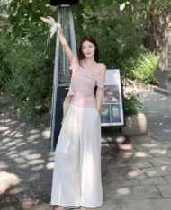 直闊腿休閒寬褲 - Image 6