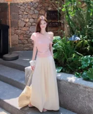 直闊腿休閒寬褲