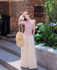 直闊腿休閒寬褲 - Image 3