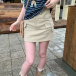質感口袋工裝短裙