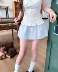 甜妹女孩蕾絲迷你裙 - Image 3