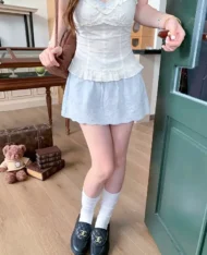 甜妹女孩蕾絲迷你裙