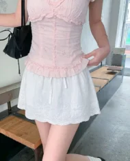 甜妹女孩蕾絲迷你裙 - Image 5