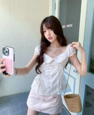 甜妹浪漫碎花上衣 - Image 9