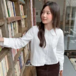 娃娃領壓褶口袋襯衫