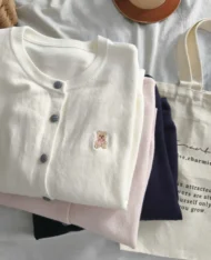 小熊刺繡針織外套 - Image 10