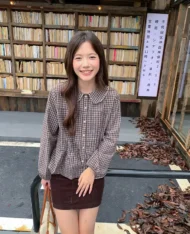 復古日系娃娃領格紋上衣 - Image 4